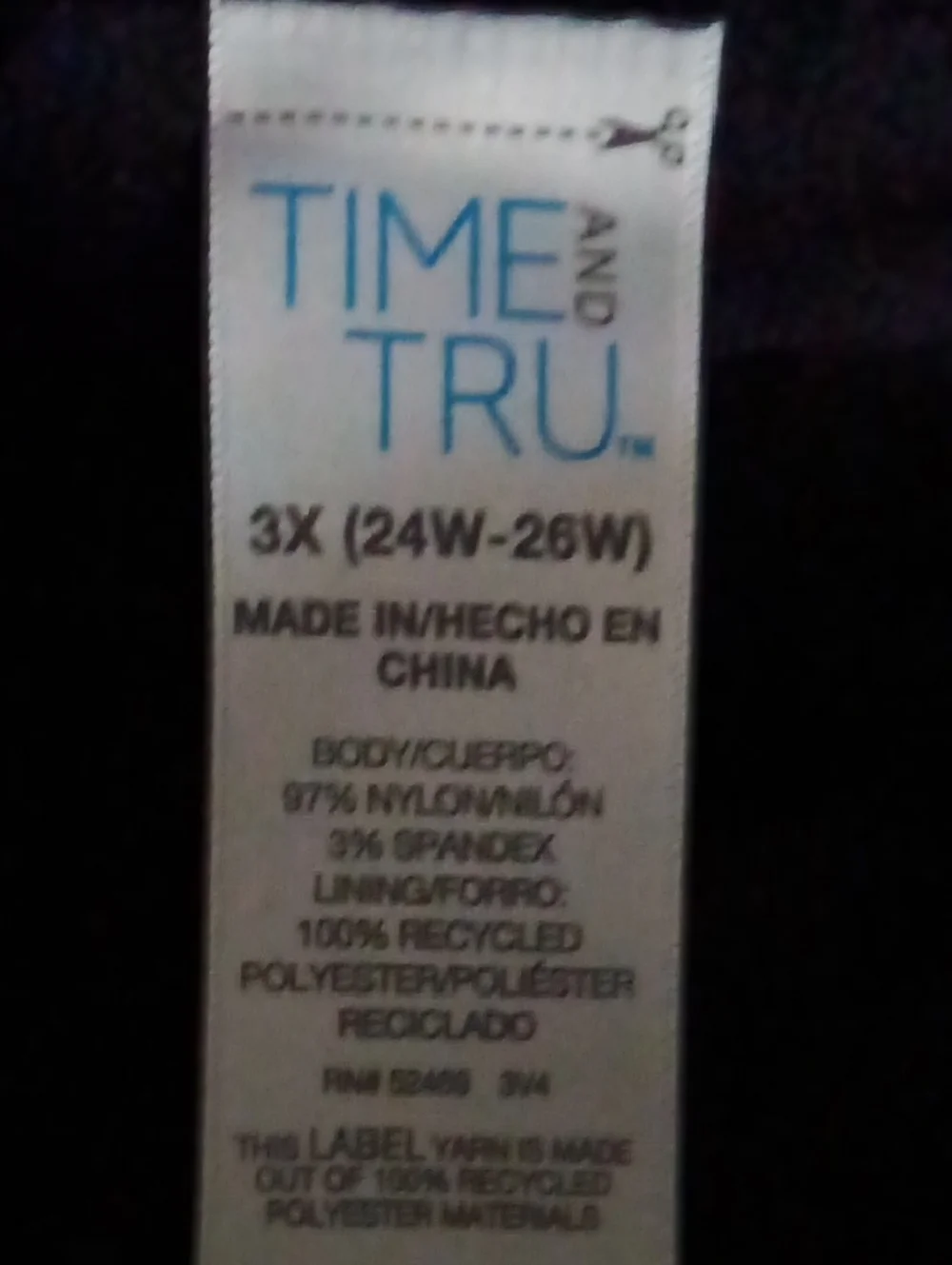 Time and Tru Women's Plus Tankini Top Black 3X (24W - 26W) - Picture 6 of 7